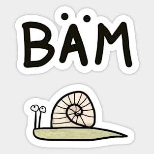 BÄM, tshirt motif with snail Sticker